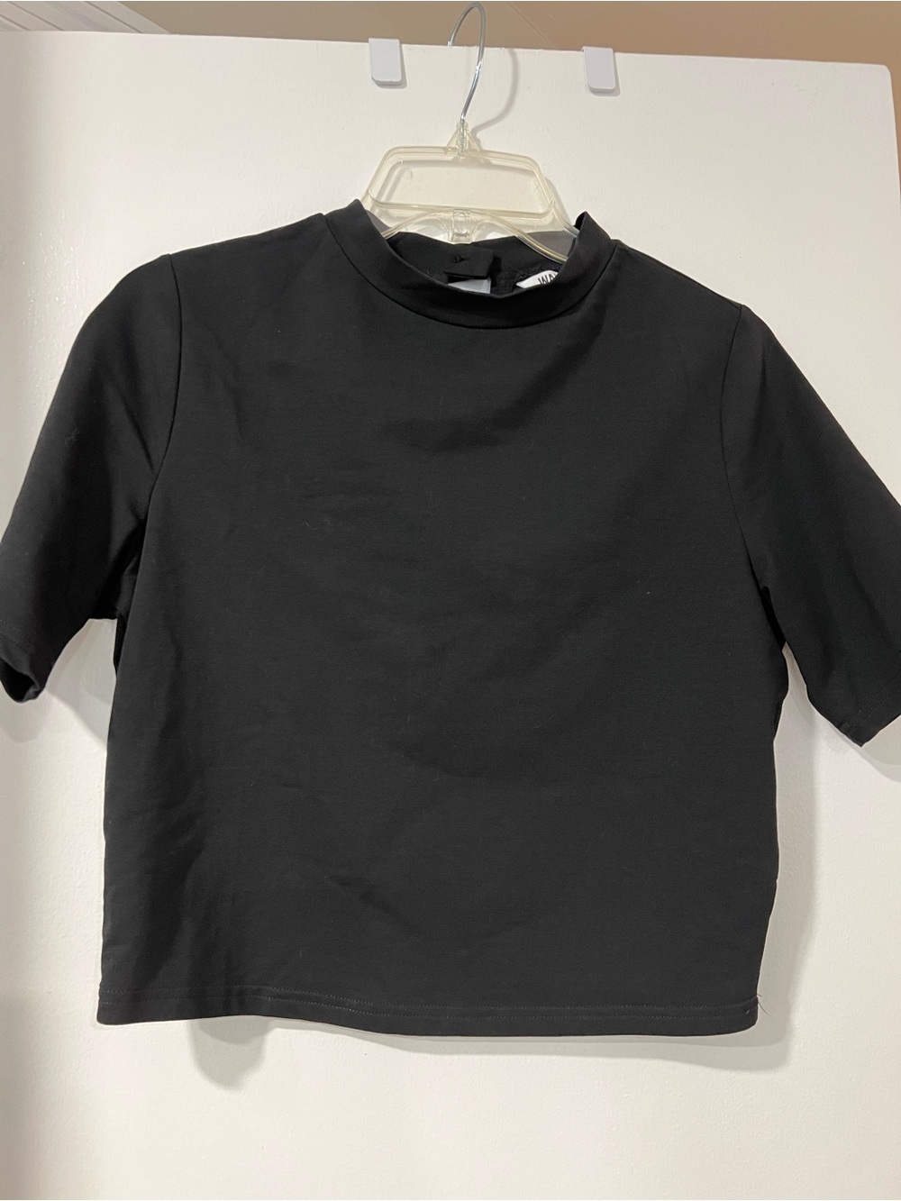 Walter Baker Black Mock Neck Crop Top
